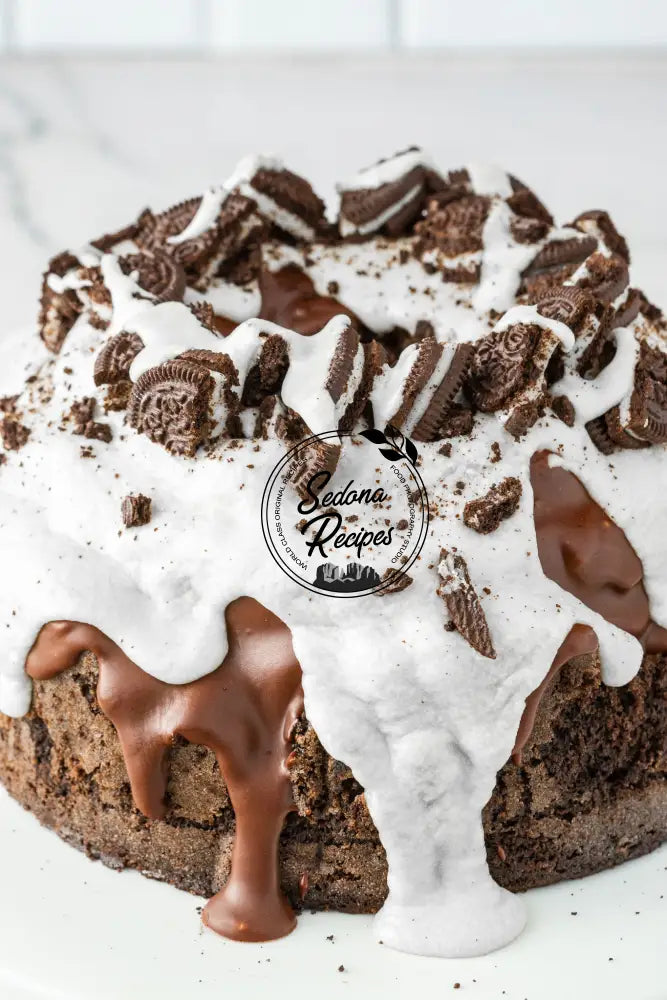 Cookies and Cream Bundt Cake with Oreos