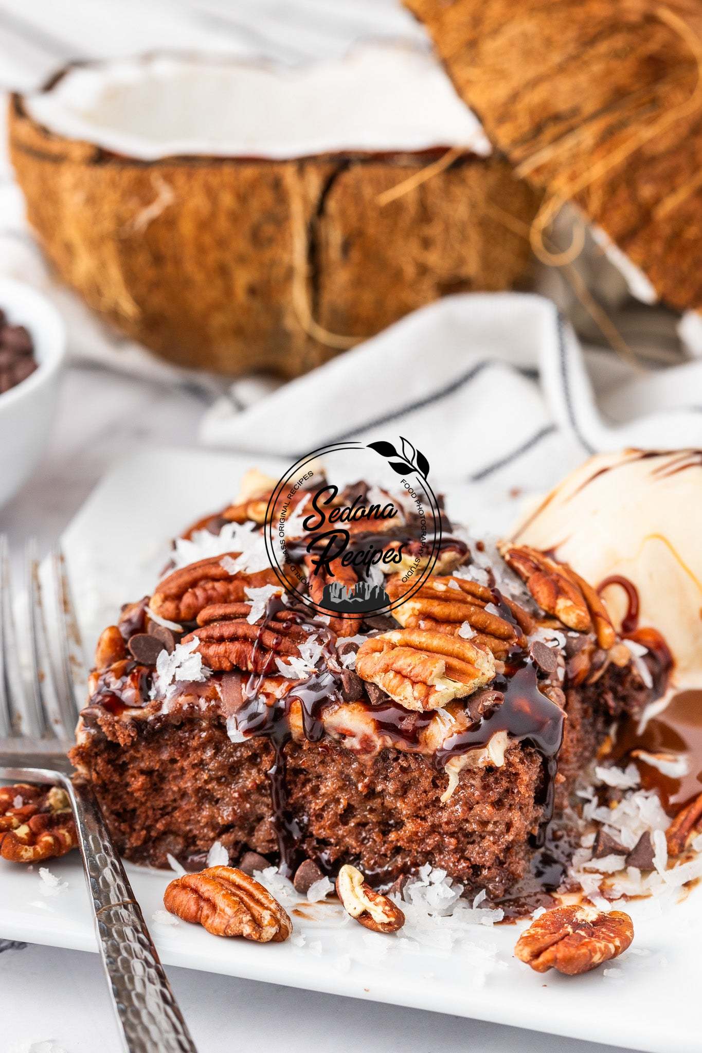 German Chocolate Poke Cake