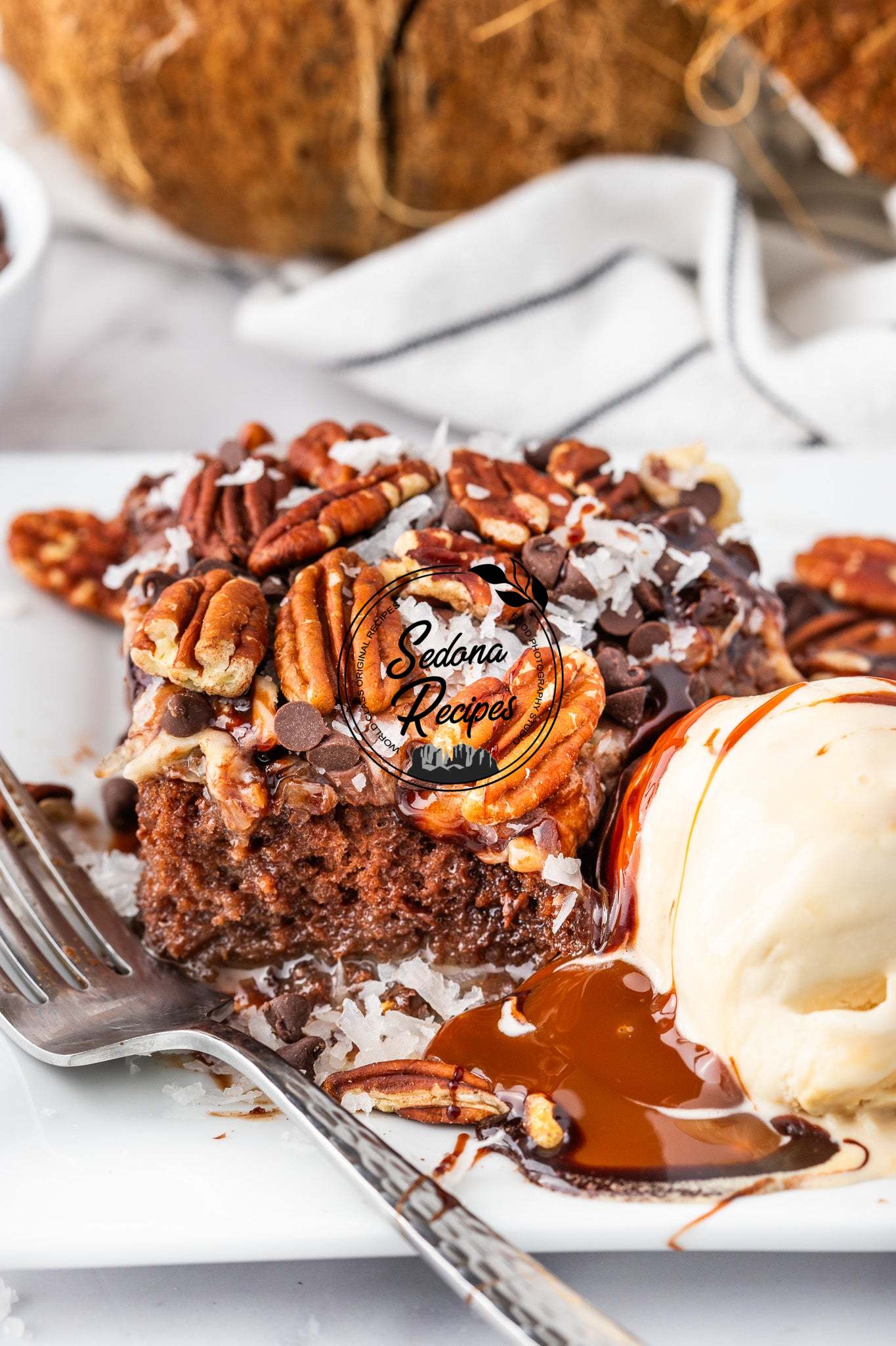 German Chocolate Poke Cake