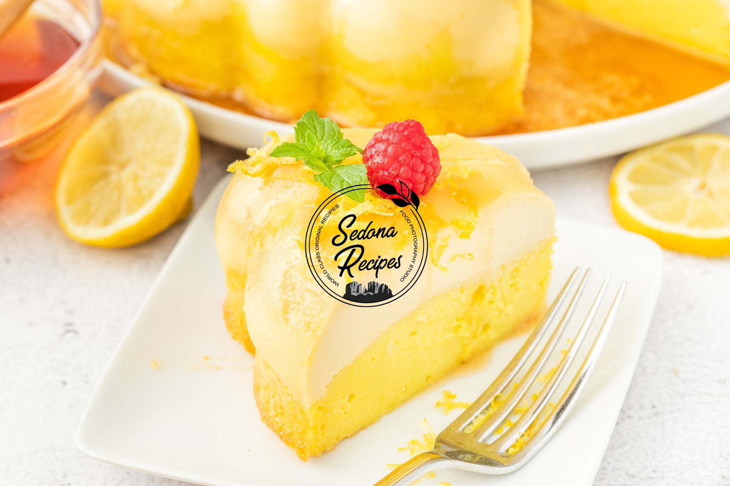 Honey Lemon Flan Cake