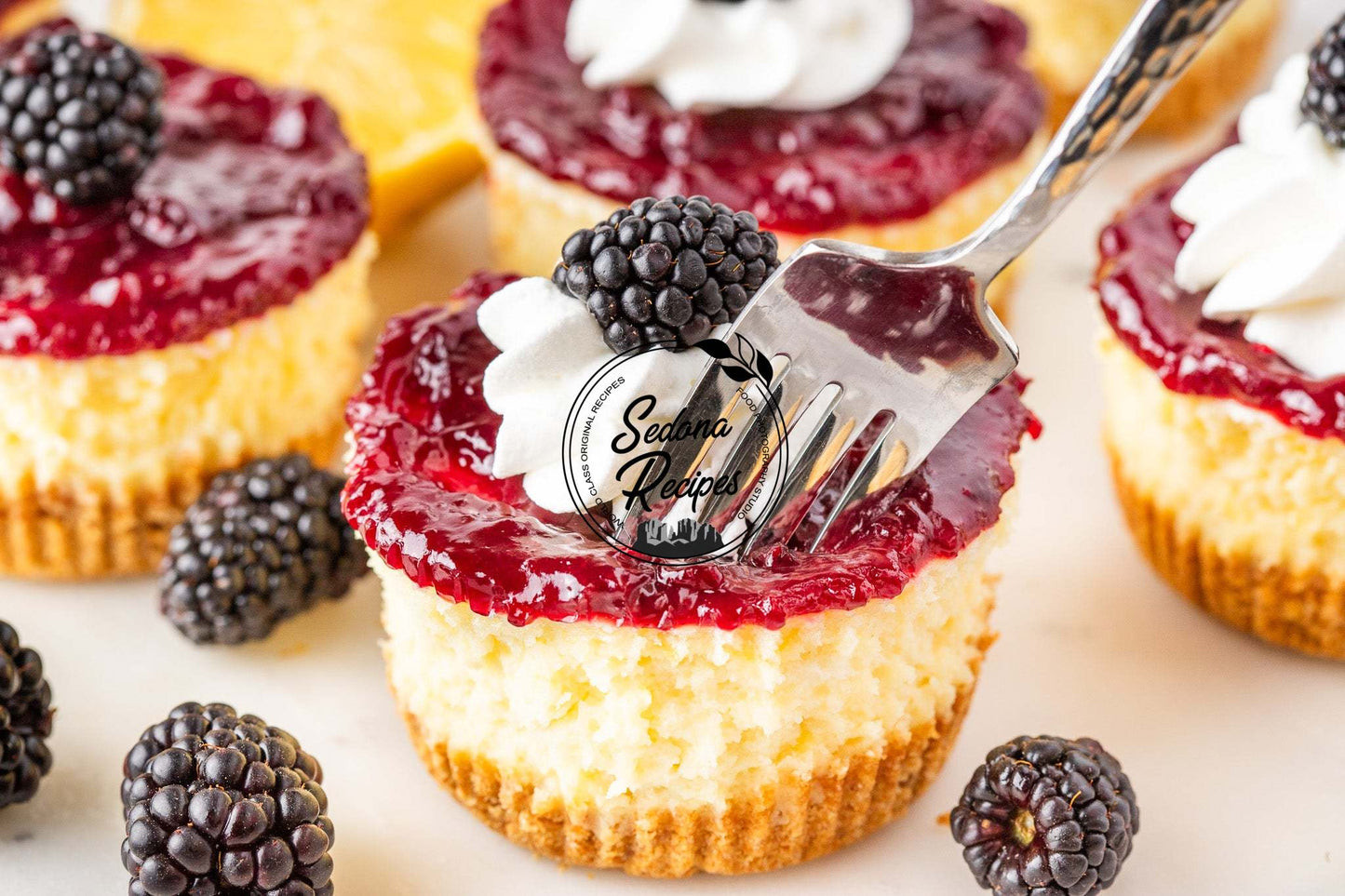 Mini Blackberry Cheesecakes