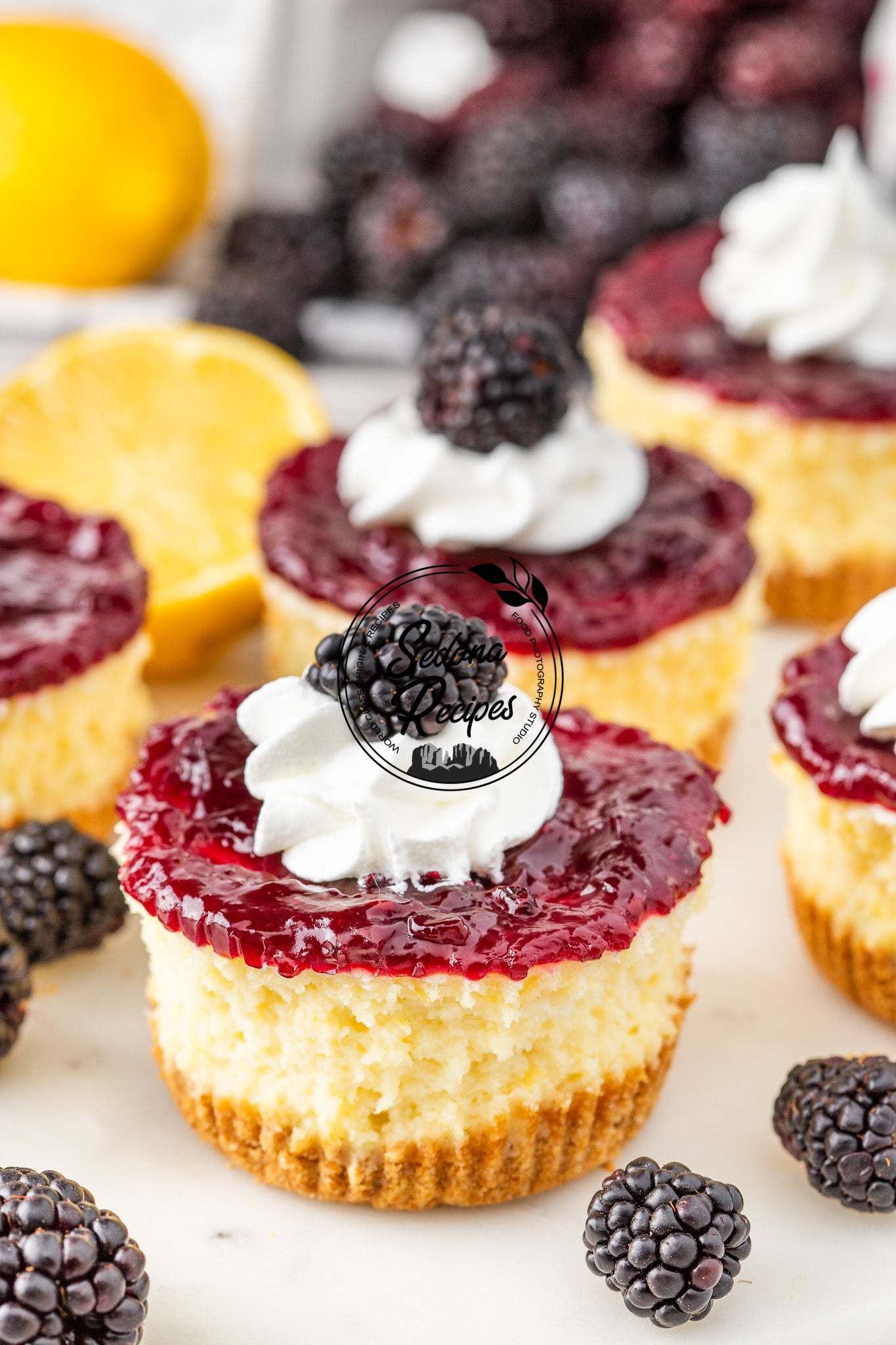 Mini Blackberry Cheesecakes