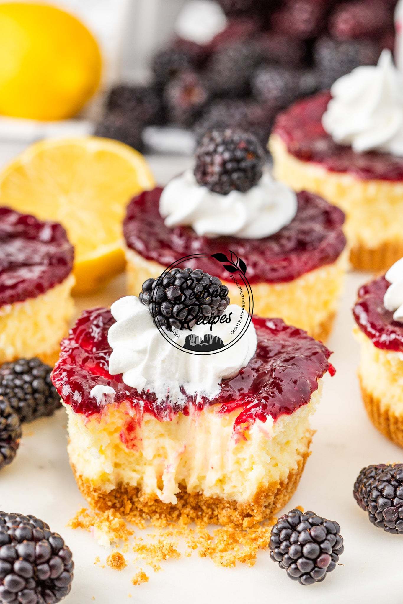 Mini Blackberry Cheesecakes