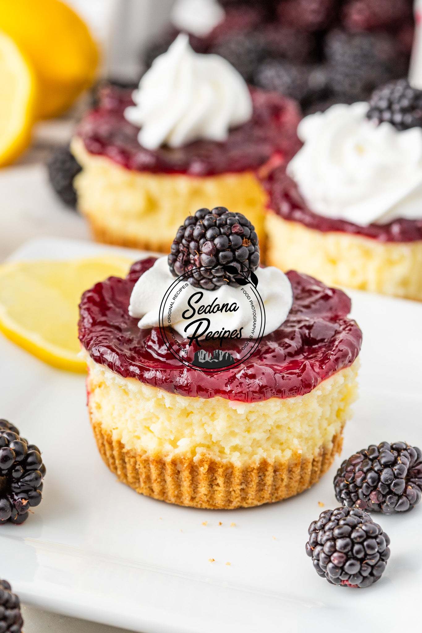 Mini Blackberry Cheesecakes