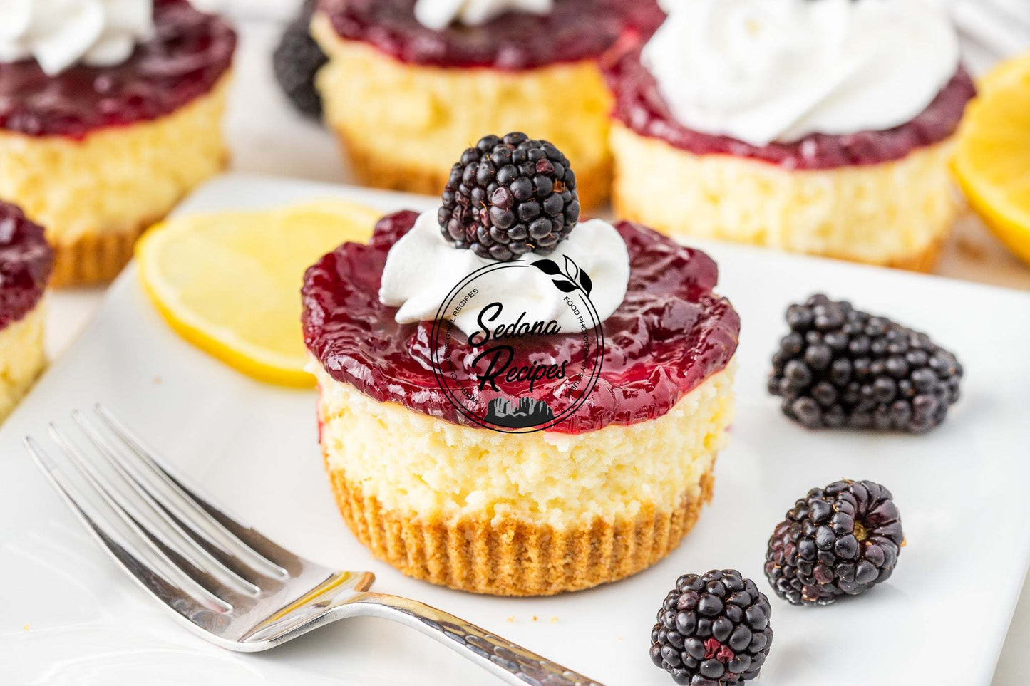 Mini Blackberry Cheesecakes