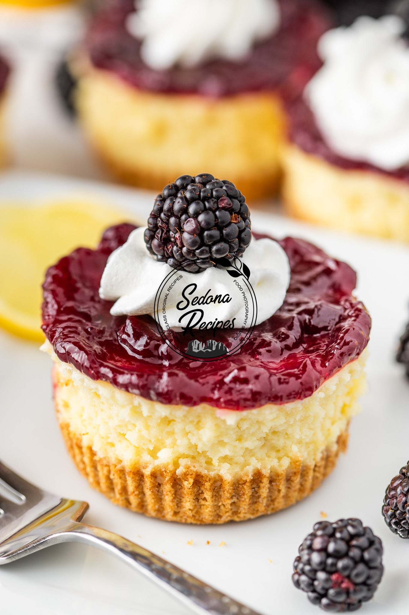 Mini Blackberry Cheesecakes