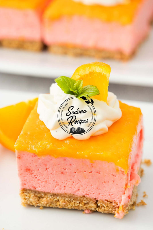 Orange Strawberry Cheesecake Bars (No Bake)