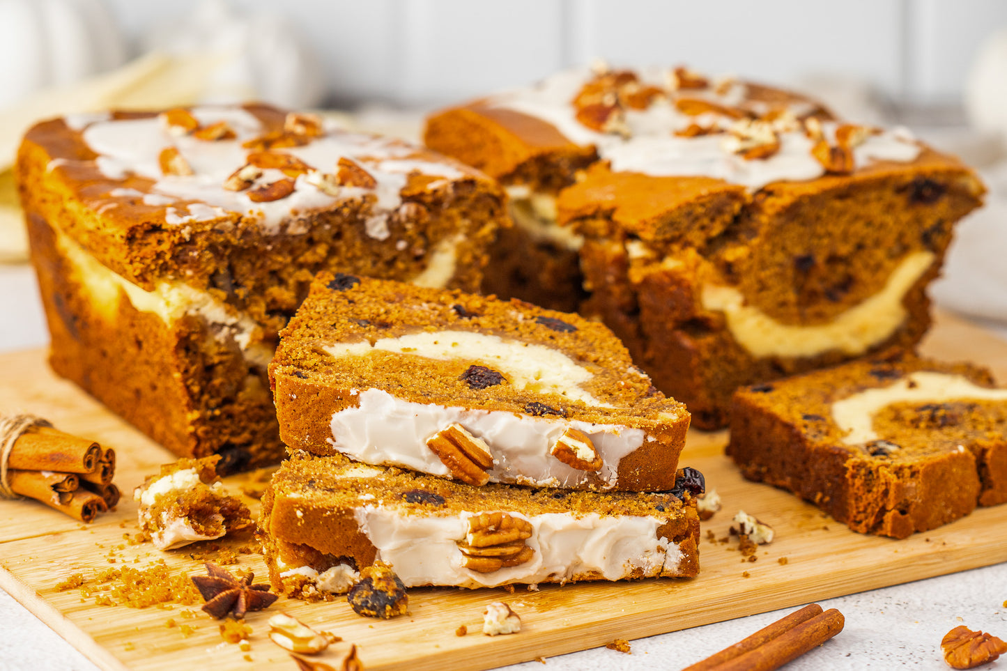 Pumpkin Cream Cheese Swirl Bread