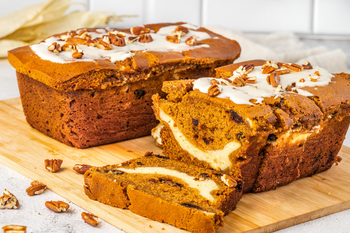 Pumpkin Cream Cheese Swirl Bread