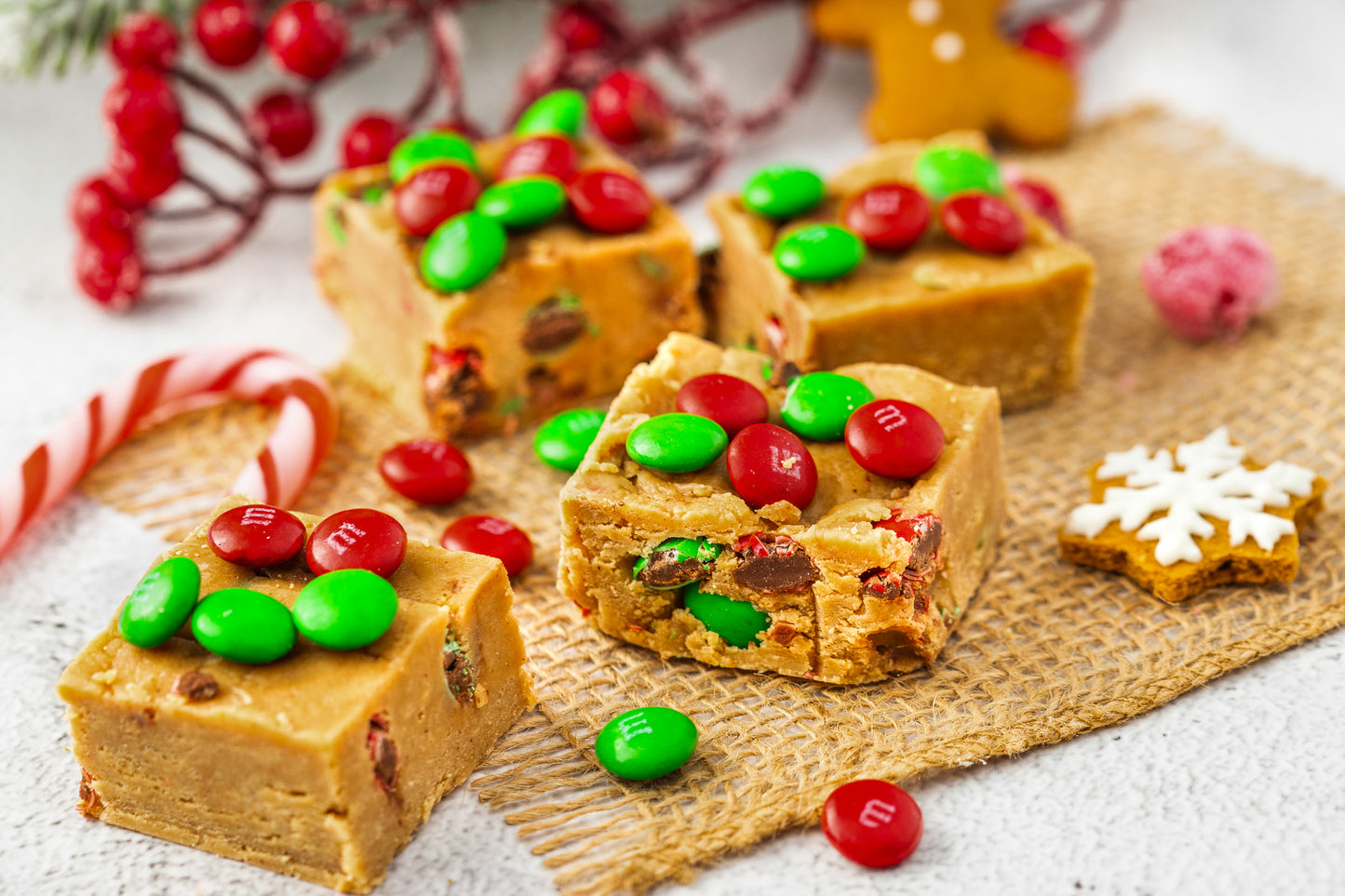 Peanut Butter M&M Christmas Fudge