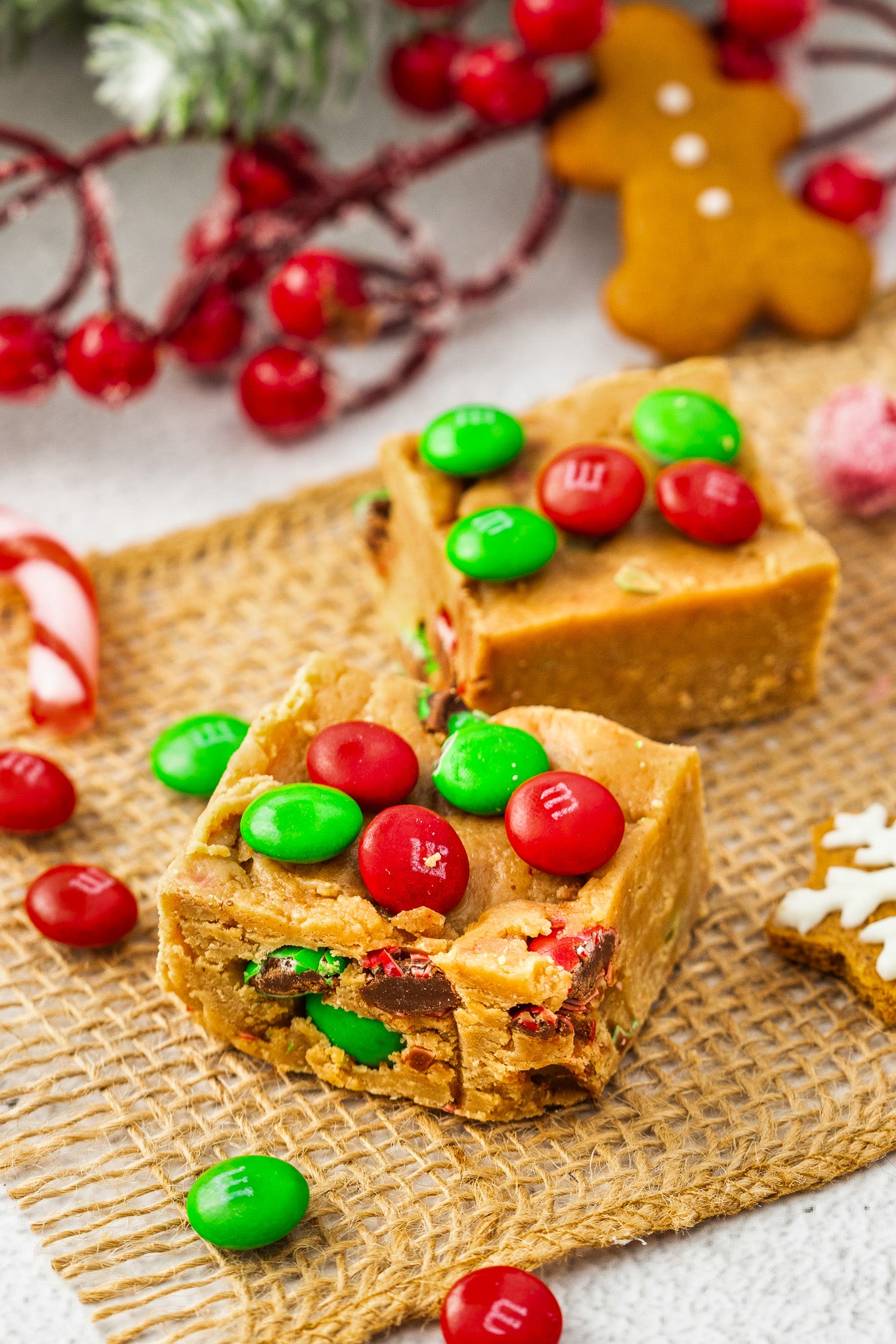 Peanut Butter M&M Christmas Fudge