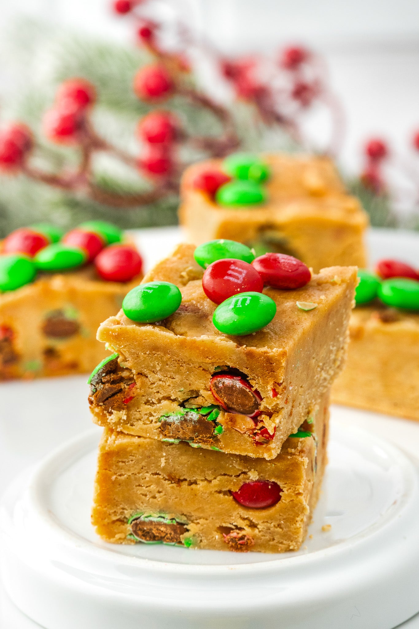 Peanut Butter M&M Christmas Fudge