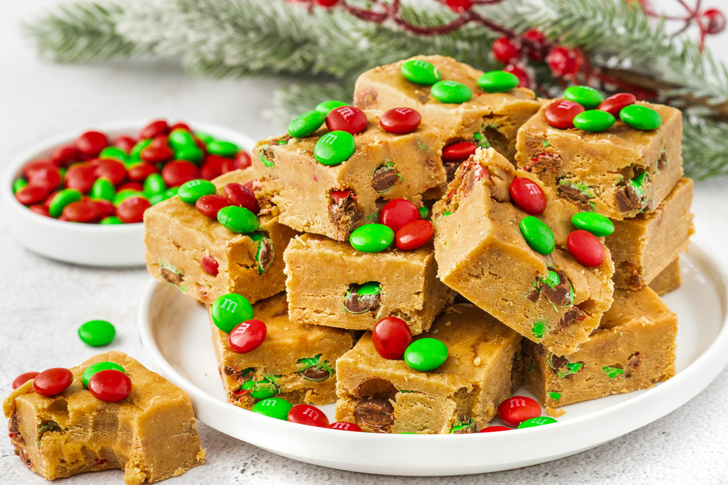 Peanut Butter M&M Christmas Fudge