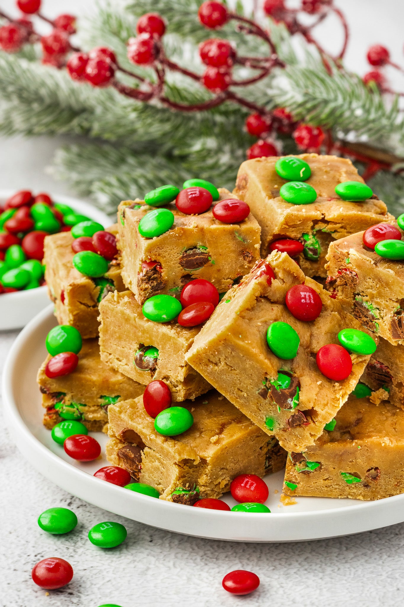 Peanut Butter M&M Christmas Fudge