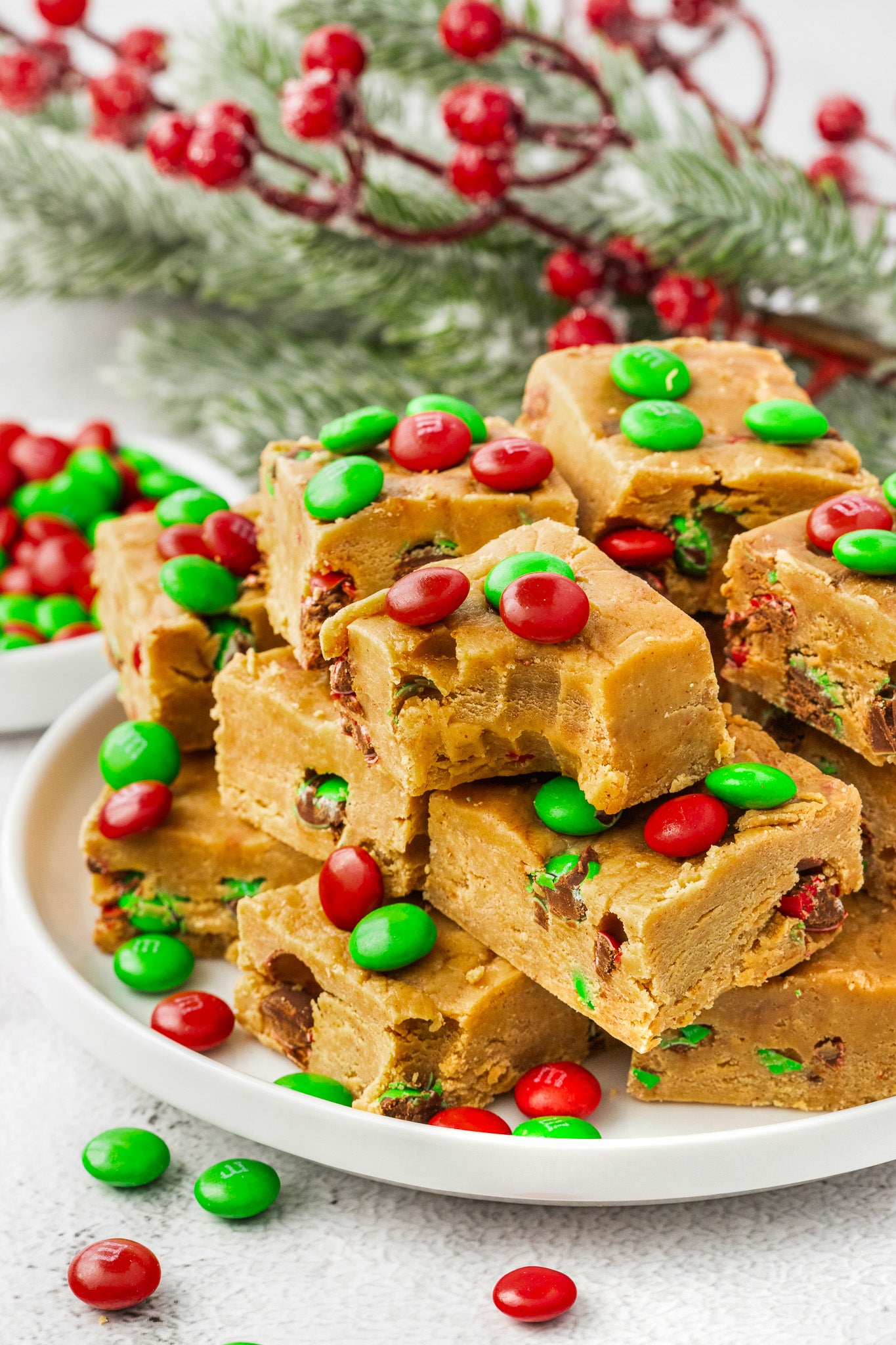 Peanut Butter M&M Christmas Fudge