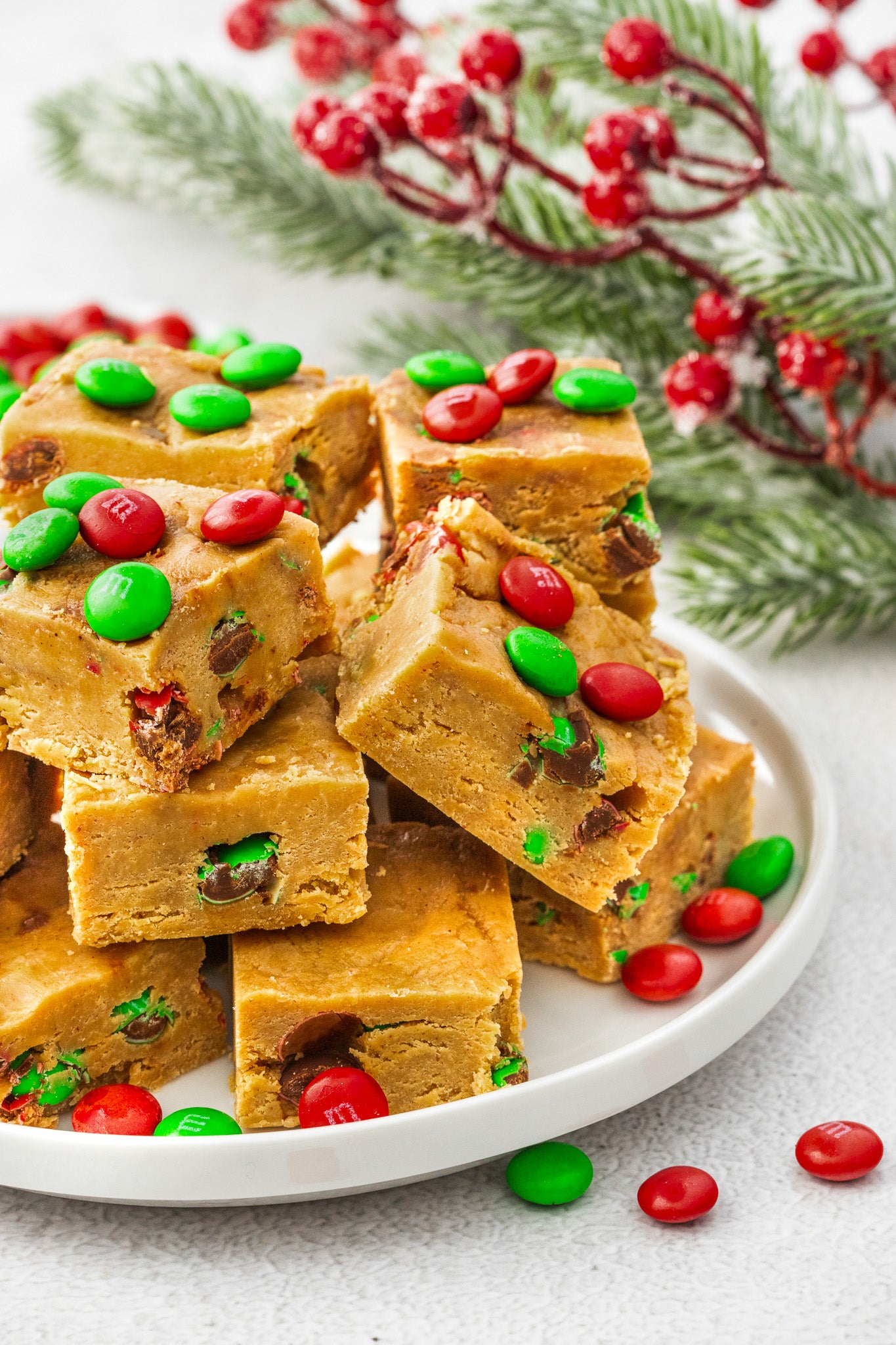 Peanut Butter M&M Christmas Fudge