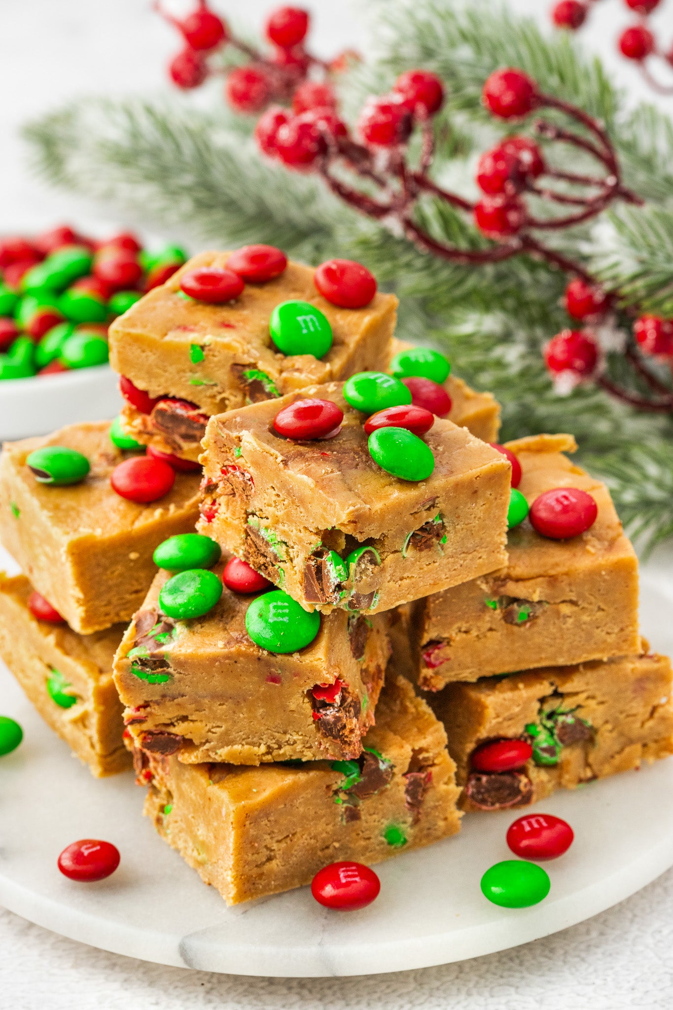 Peanut Butter M&M Christmas Fudge