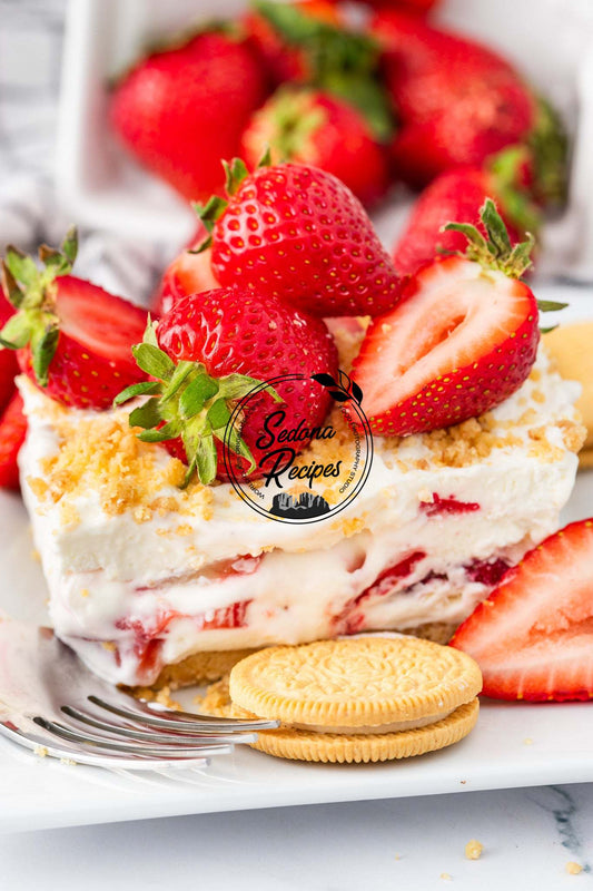 Strawberry Cheesecake Lasagna (No Bake)