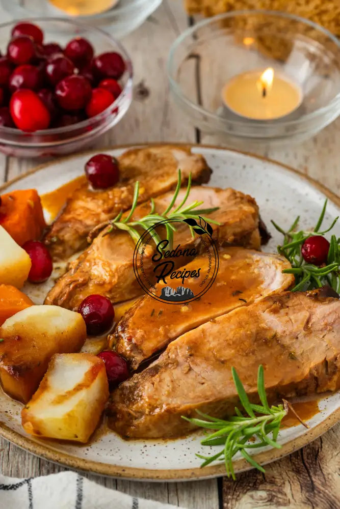 Apple Cider Glazed Pork Roast with Cranberry-Apple Topping