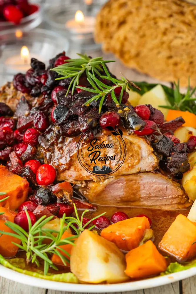 Apple Cider Glazed Pork Roast with Cranberry-Apple Topping