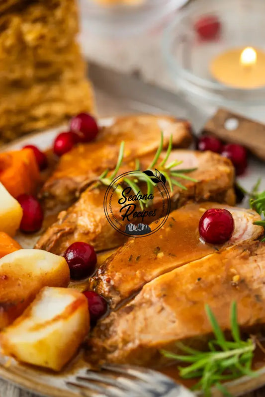 Apple Cider Glazed Pork Roast with Cranberry-Apple Topping