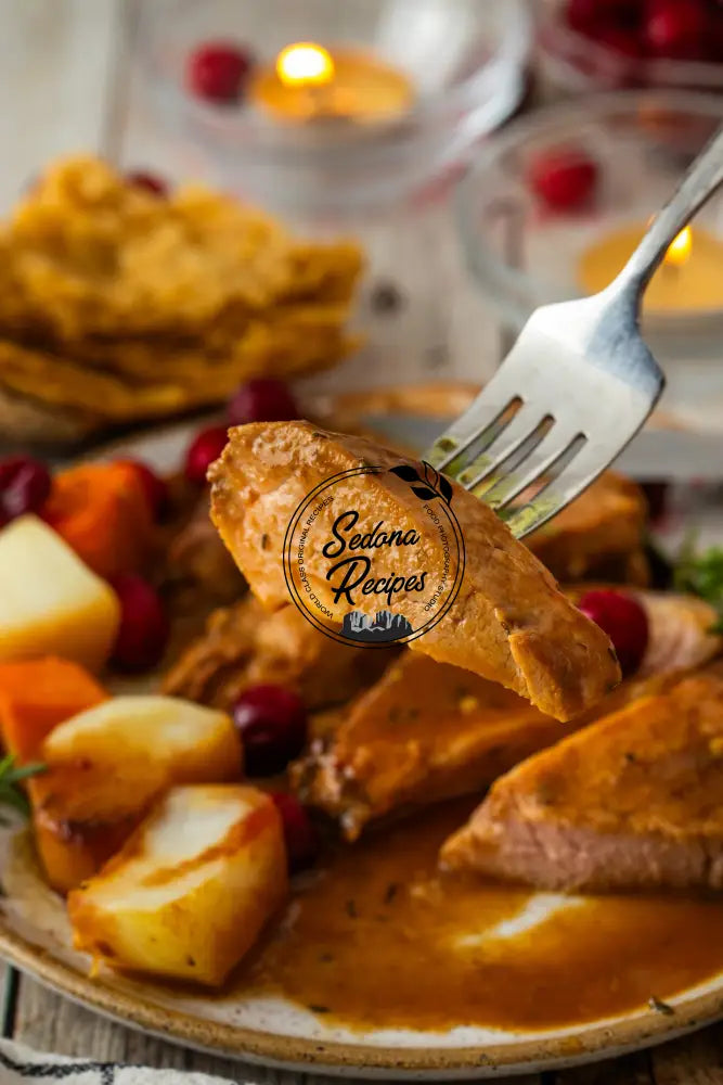 Apple Cider Glazed Pork Roast with Cranberry-Apple Topping