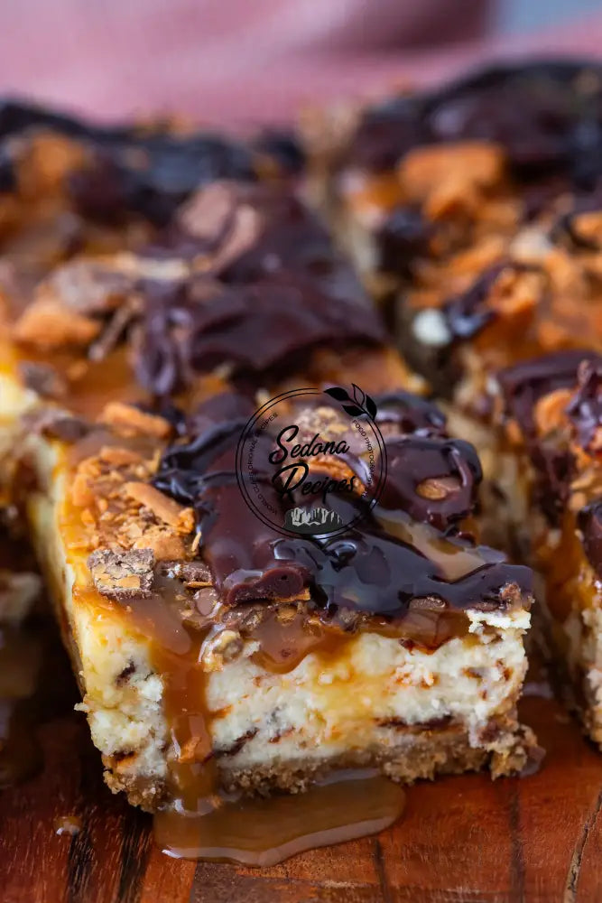 Butterfinger Caramel Cheesecake Bars