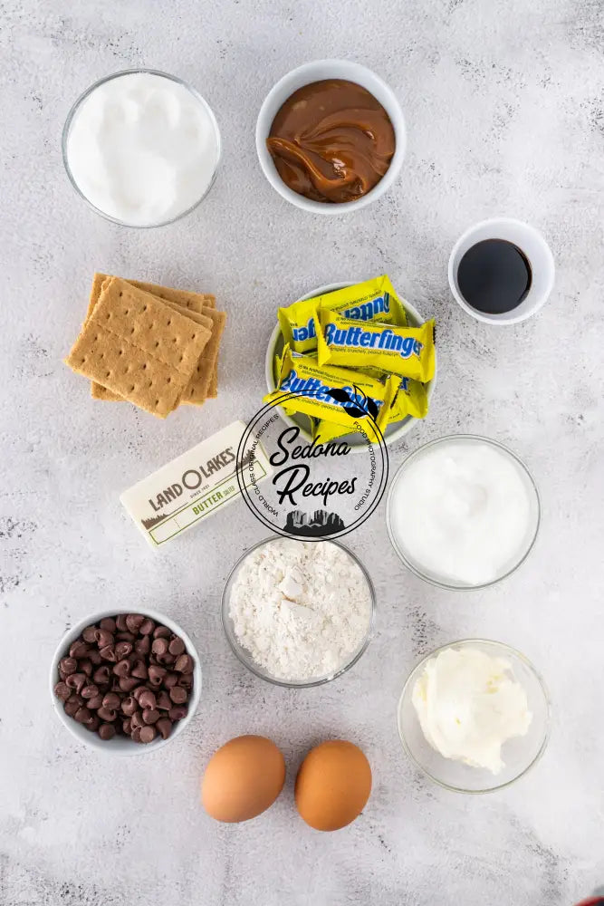 Butterfinger Caramel Cheesecake Bars