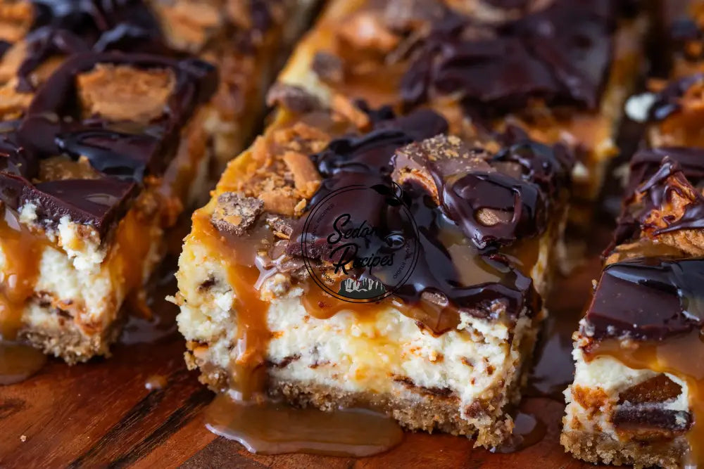 Butterfinger Caramel Cheesecake Bars