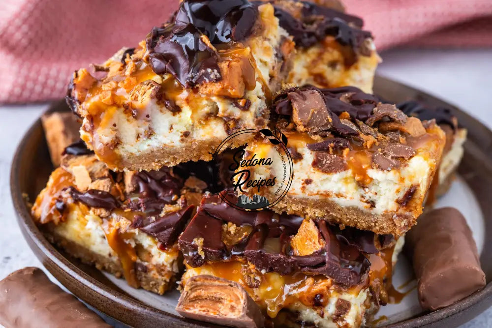 Butterfinger Caramel Cheesecake Bars