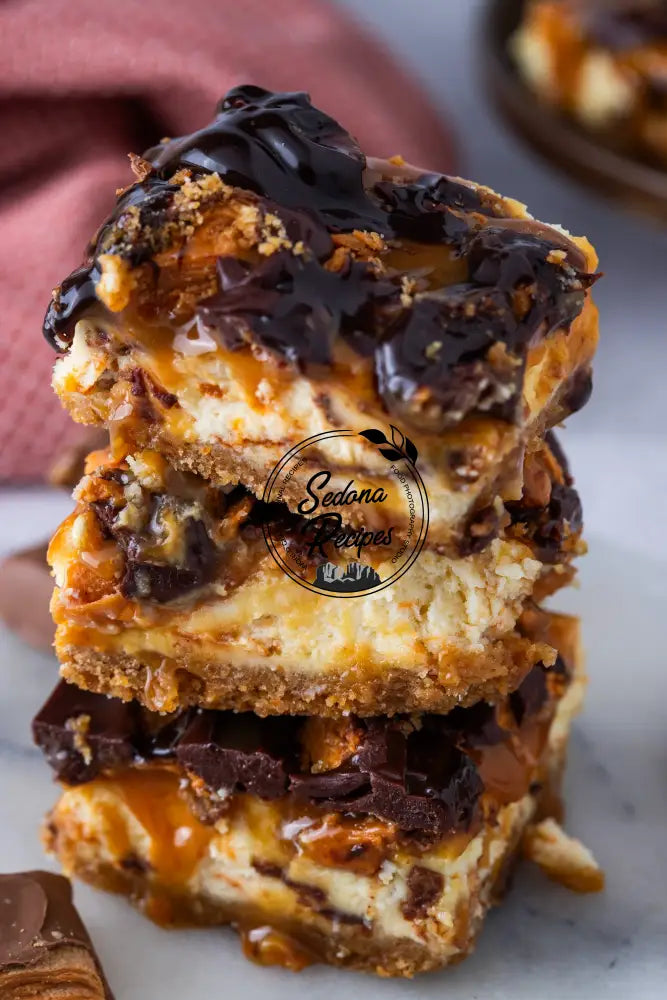 Butterfinger Caramel Cheesecake Bars