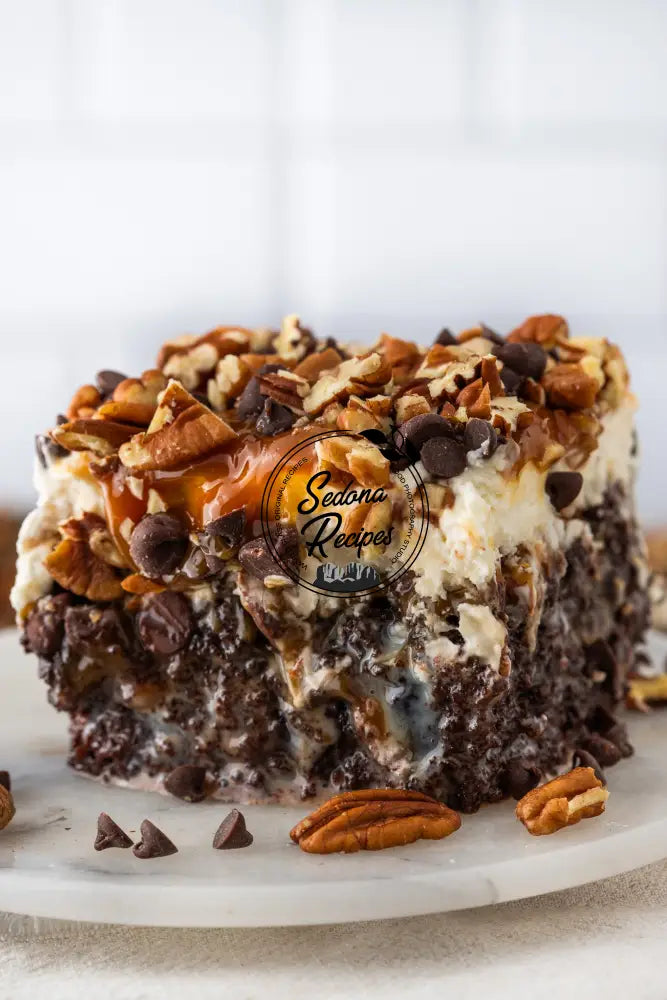 Caramel Turtle Poke Cake