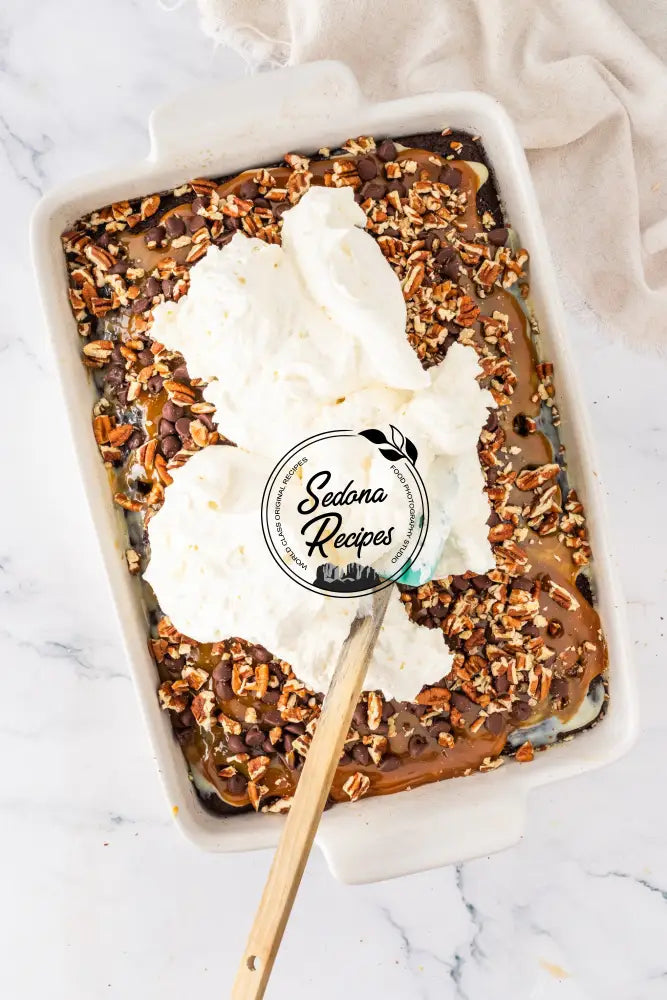 Caramel Turtle Poke Cake