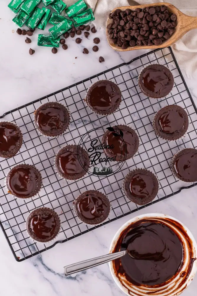 Chocolate Mint Cupcakes with Ganache & Andes Bars