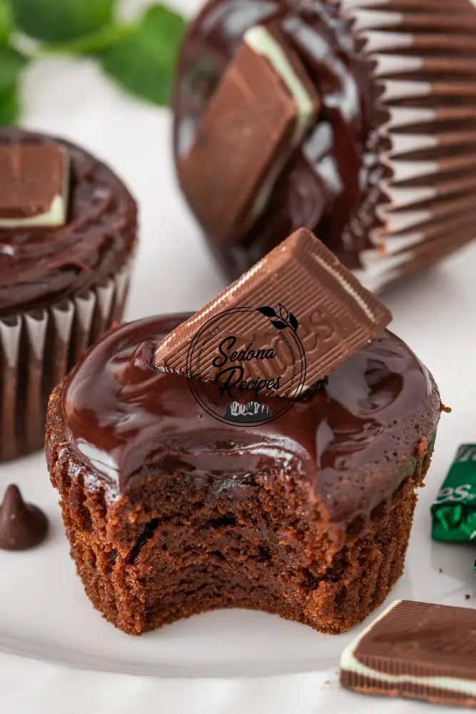 Chocolate Mint Cupcakes with Ganache & Andes Bars