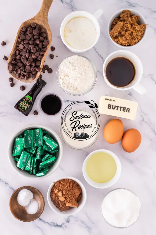 Chocolate Mint Cupcakes with Ganache & Andes Bars