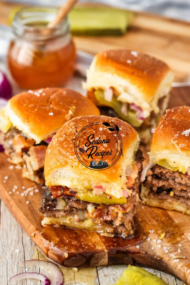 Crispy Bacon Hot Honey Smash Burger Sliders