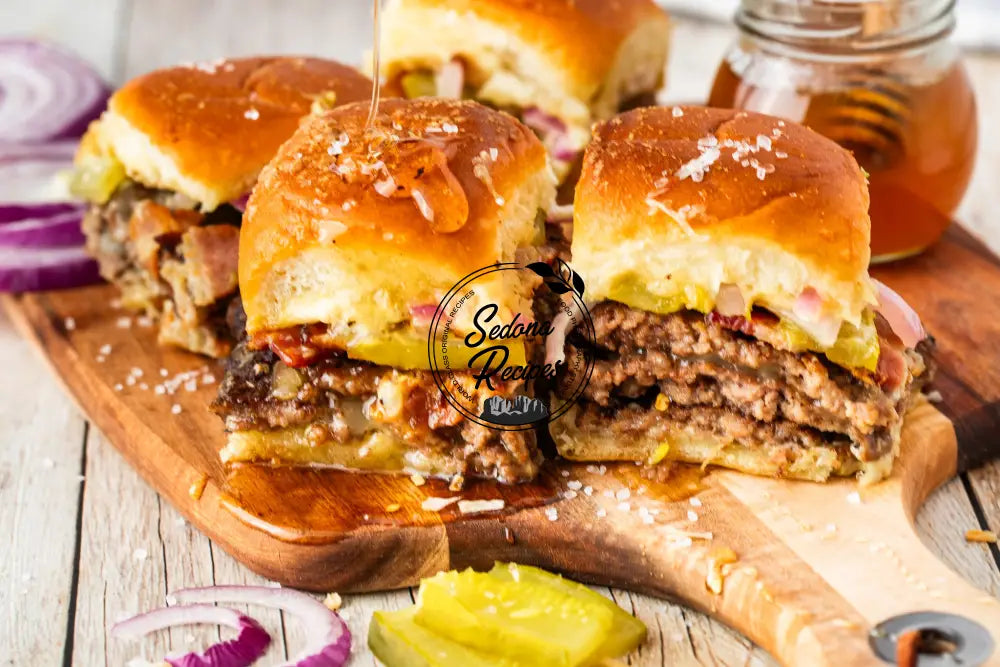 Crispy Bacon Hot Honey Smash Burger Sliders
