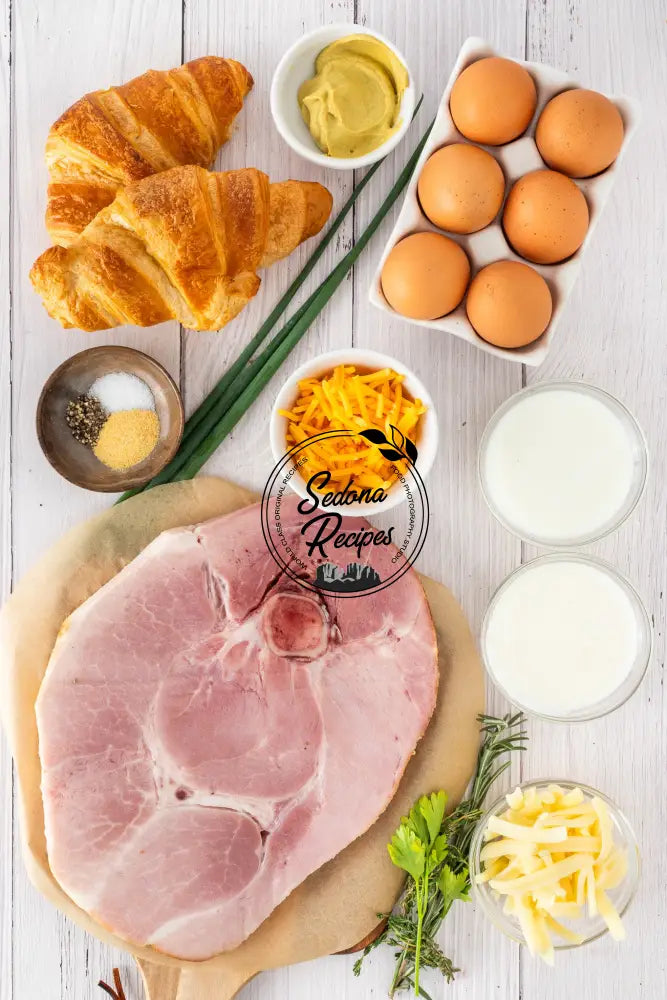 Ham & Cheese Croissant Bake