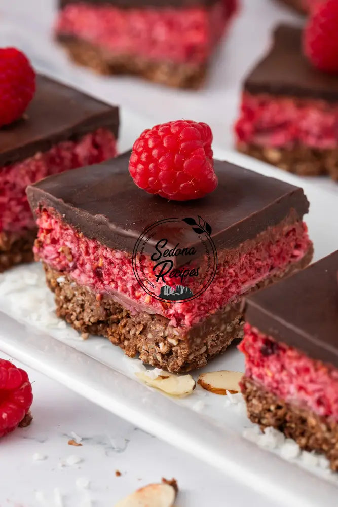 Healthy Chocolate Raspberry Bars (No-bake)