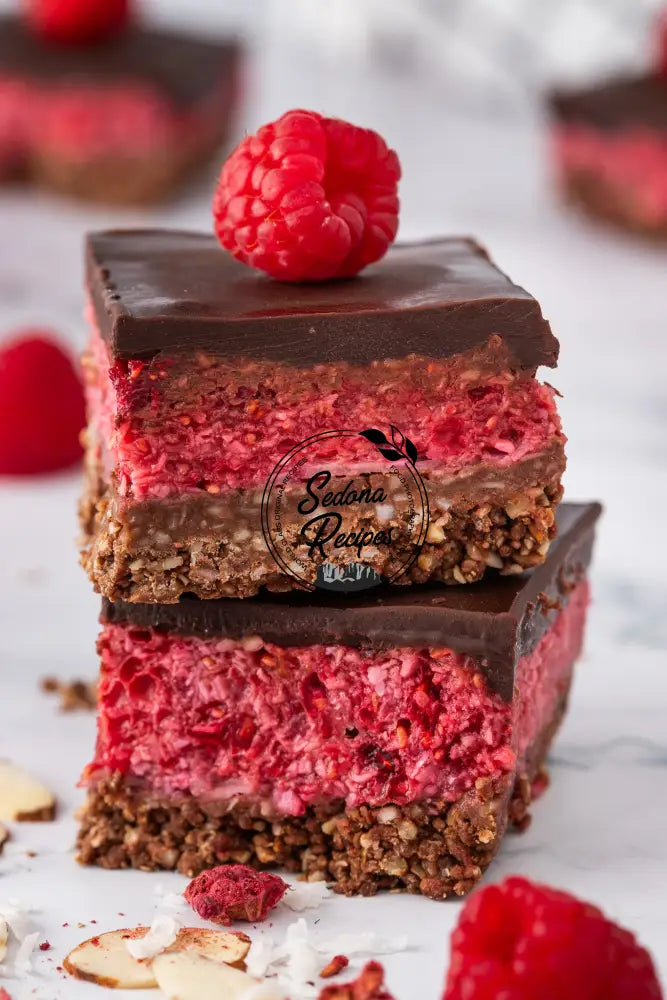 Healthy Chocolate Raspberry Bars (No-bake)