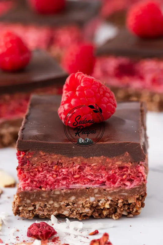 Healthy Chocolate Raspberry Bars (No-bake)