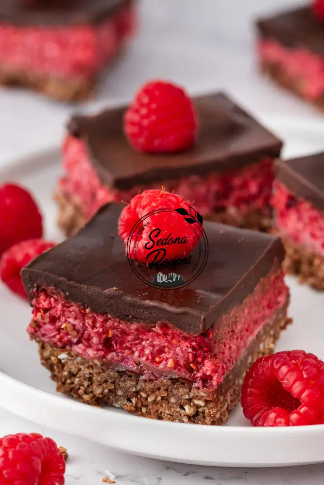 Healthy Chocolate Raspberry Bars (No-bake)