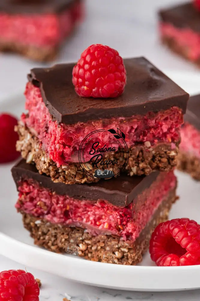 Healthy Chocolate Raspberry Bars (No-bake)