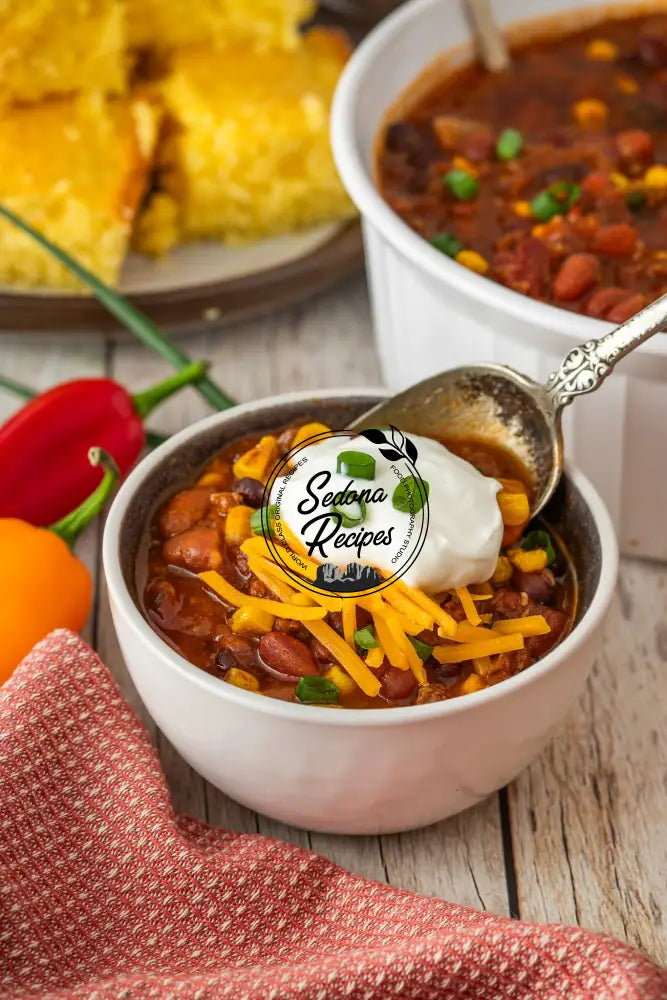 Hearty Mild Chili Con Carne with Roasted Corn