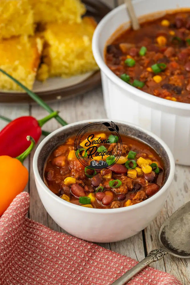 Hearty Mild Chili Con Carne with Roasted Corn