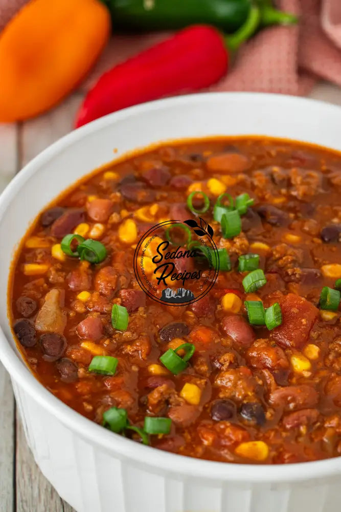 Hearty Mild Chili Con Carne with Roasted Corn