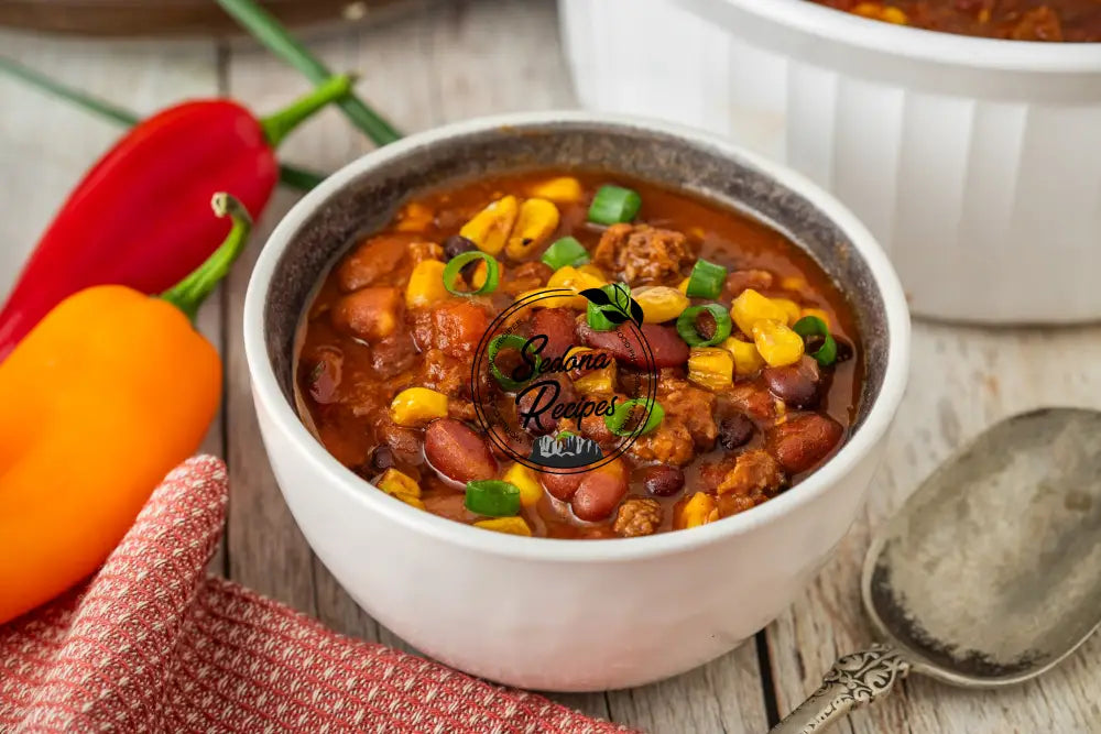 Hearty Mild Chili Con Carne with Roasted Corn