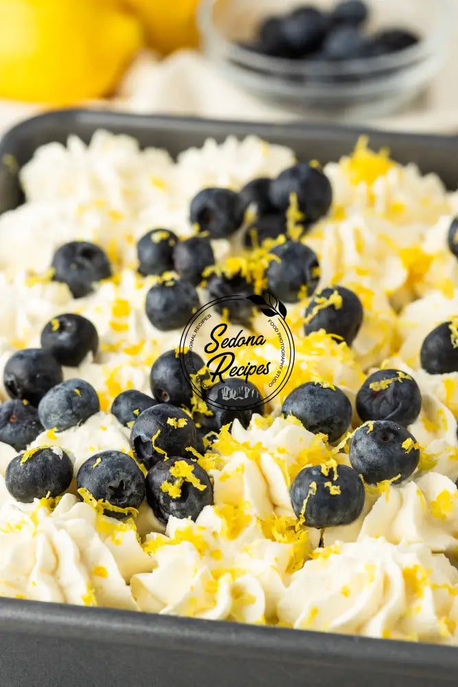 No-Bake Lemon Blueberry Cream Cake