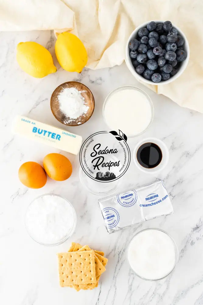 No-Bake Lemon Blueberry Cream Cake